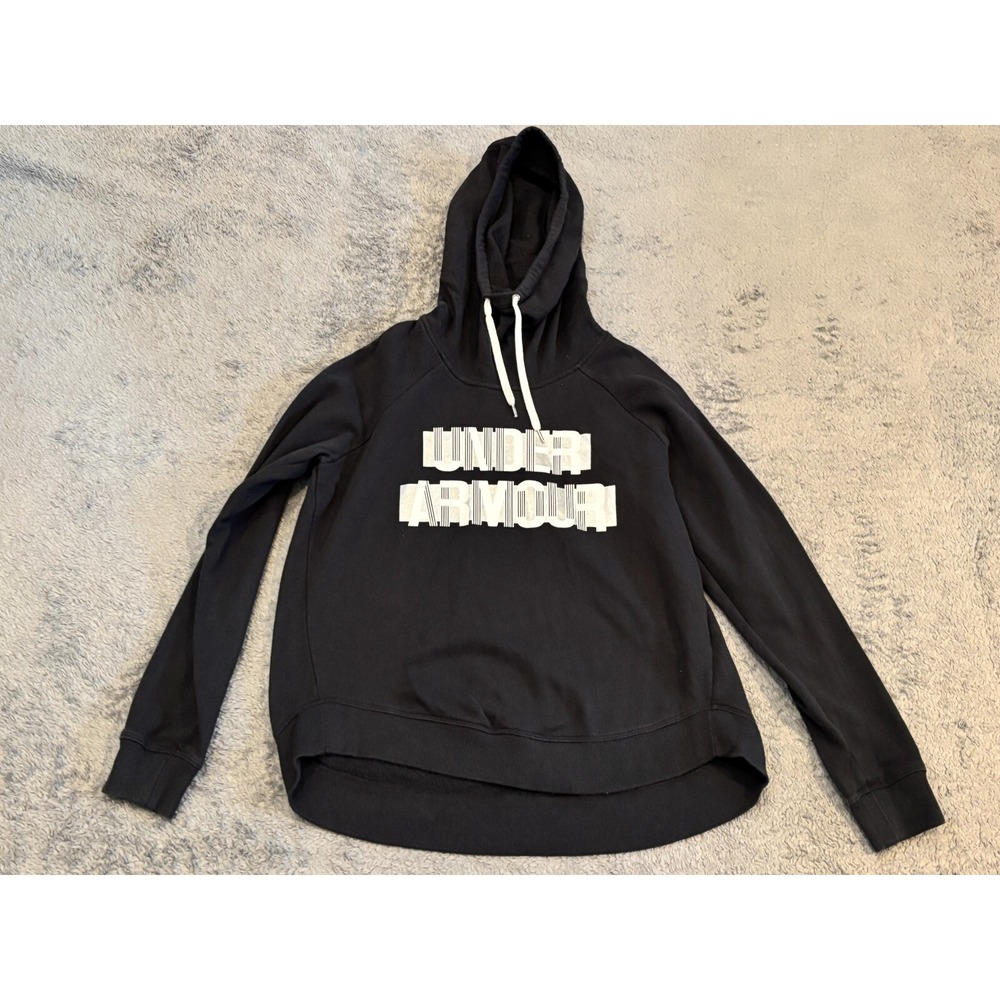 Under Armour Hoodie Womens Medium Black Sweatshirt Sweater Loose Pullover